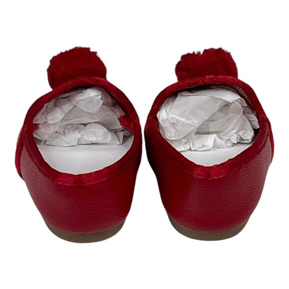American Girl Kits Pajama Slippers Red Holiday Doll Shoes Pom Pom Slip On Vtg - Picture 5 of 6